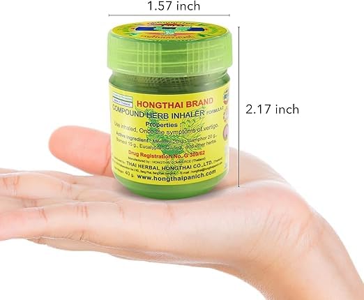 Hong Thai Traditional Herbal Inhaler 50g | Thai Herbal Nasal Inhaler for Nasal Congestion, Dizziness, Headache & Refreshing Aromatherapy