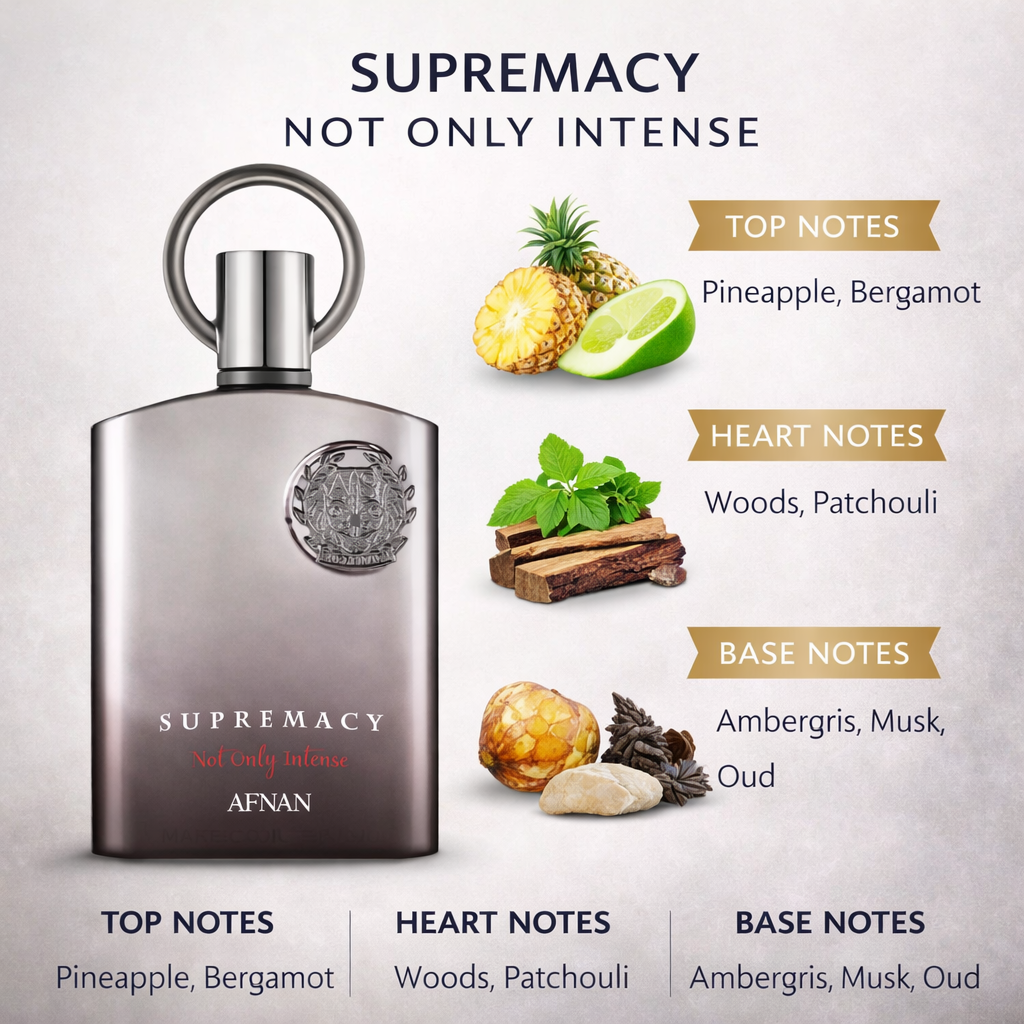 Afnan Supremacy Not Only Intense Eau De Parfum 150ml – Luxury Men's Perfume | Long Lasting Smoky Citrus Fragrance