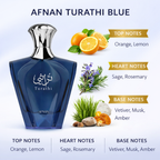 Afnan Turathi Blue Eau De Parfum 90ml – Luxury Men's Perfume | Fresh Citrus Woody Long Lasting Fragrance
