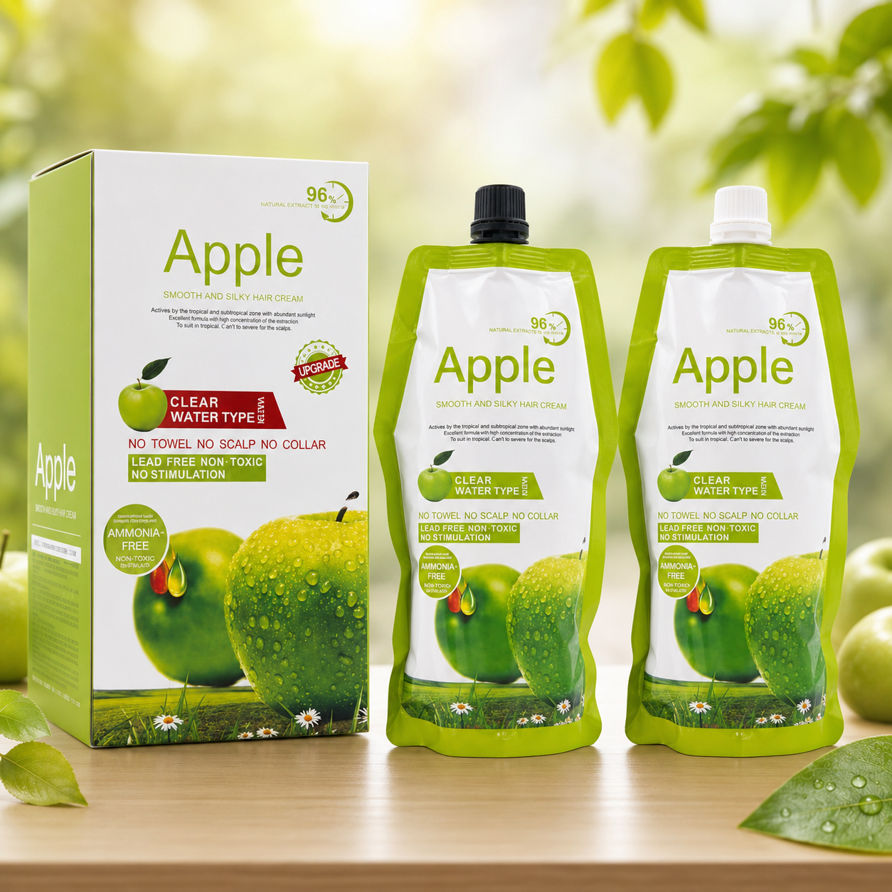 Apple Hair Color Shampoo 500ml – Ammonia Free Natural Black Hair Dye Shampoo for Men & Women