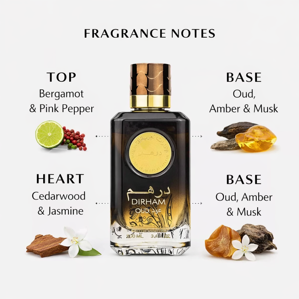 Ard Al Zaafaran Dirham Oud Eau De Parfum 100ml – Luxury Unisex Arabic Oud Perfume | Long Lasting Fragrance