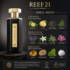 Reef 21 Black Eau De Parfum 100ml – Men's Luxury Perfume | Intense Long Lasting Woody Aromatic Fragrance