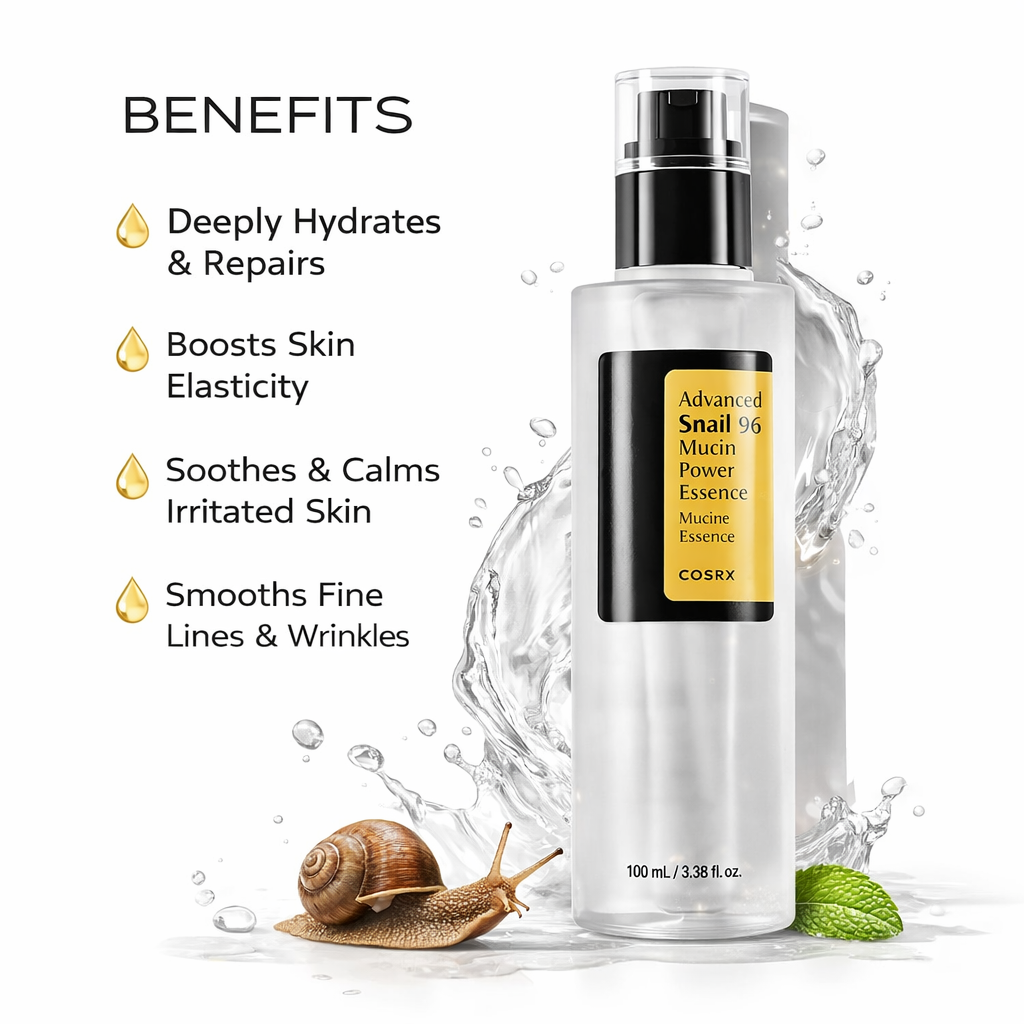 COSRX Advanced Snail 96 Mucin Power Essence 100ml – Hydrating Korean Snail Mucin Serum for Glass Skin