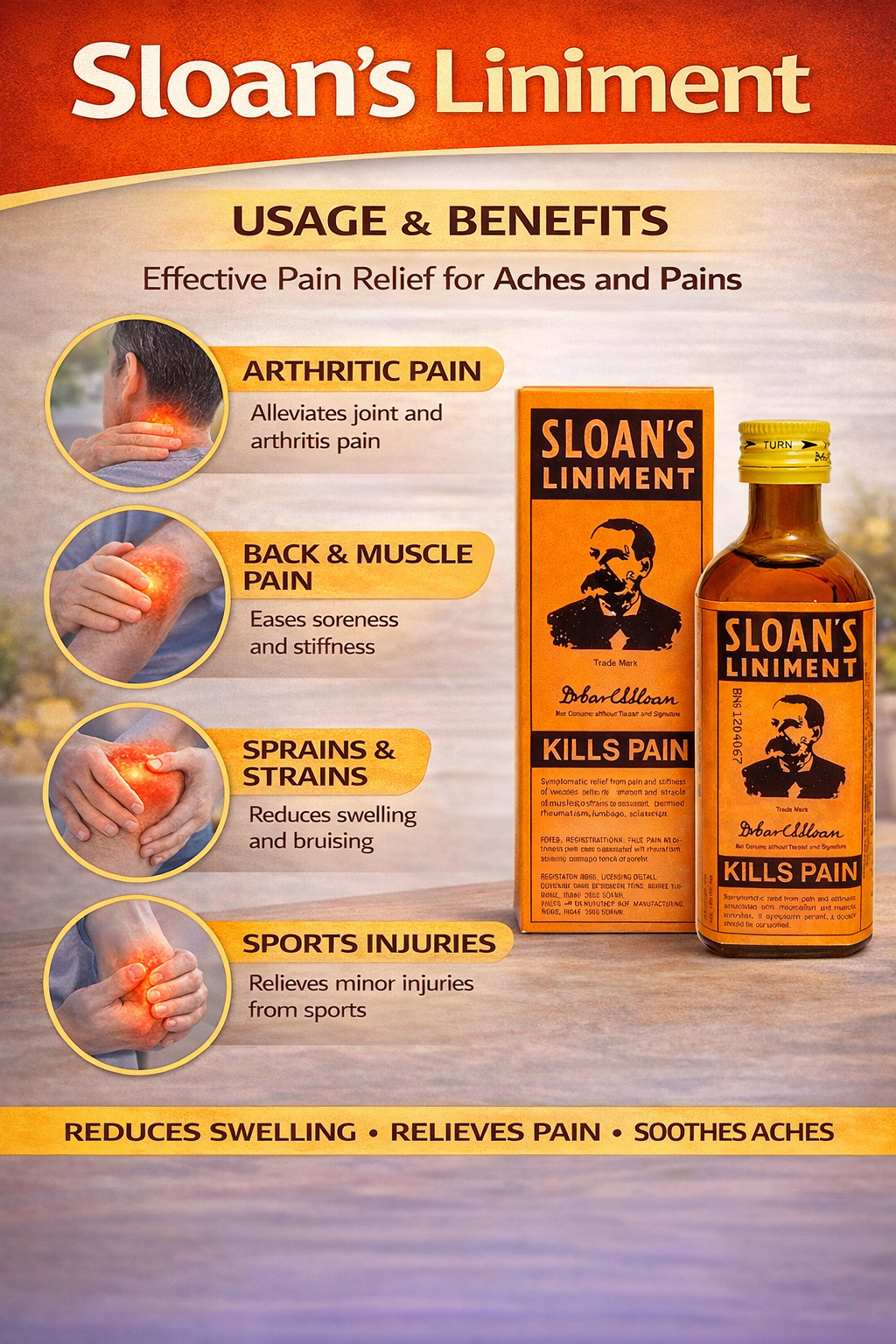 Sloan's Pain Relief Liniment Oil 71ml | Fast Relief for Joint Pain, Muscle Pain, Backache, Sprains & Arthritis