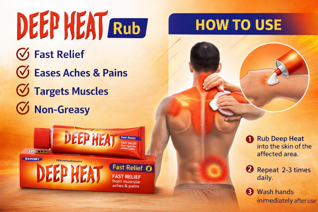 Deep Heat Rub 100g | Fast Warming Pain Relief Cream for Muscle Pain, Backache, Joint Pain, Sprains & Stiffness