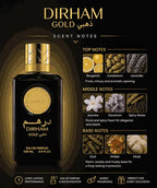 Ard Al Zaafaran Dirham Gold Perfume 100ml – Long Lasting Luxury Arabian Fragrance for Men & Women