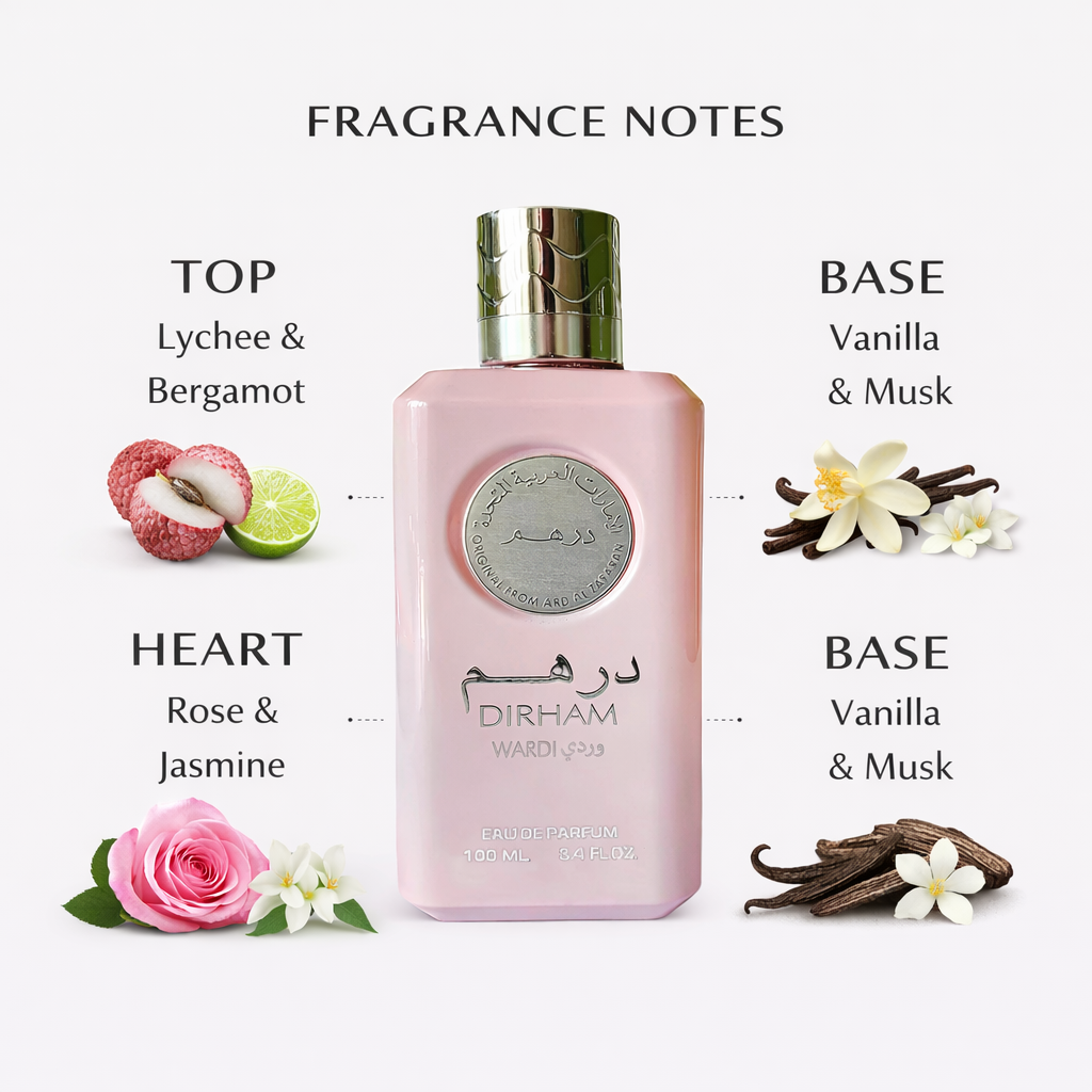 Ard Al Zaafaran Dirham Wardi Eau De Parfum 100ml for Women – Floral Fruity Arabic Perfume | Long Lasting Fragrance
