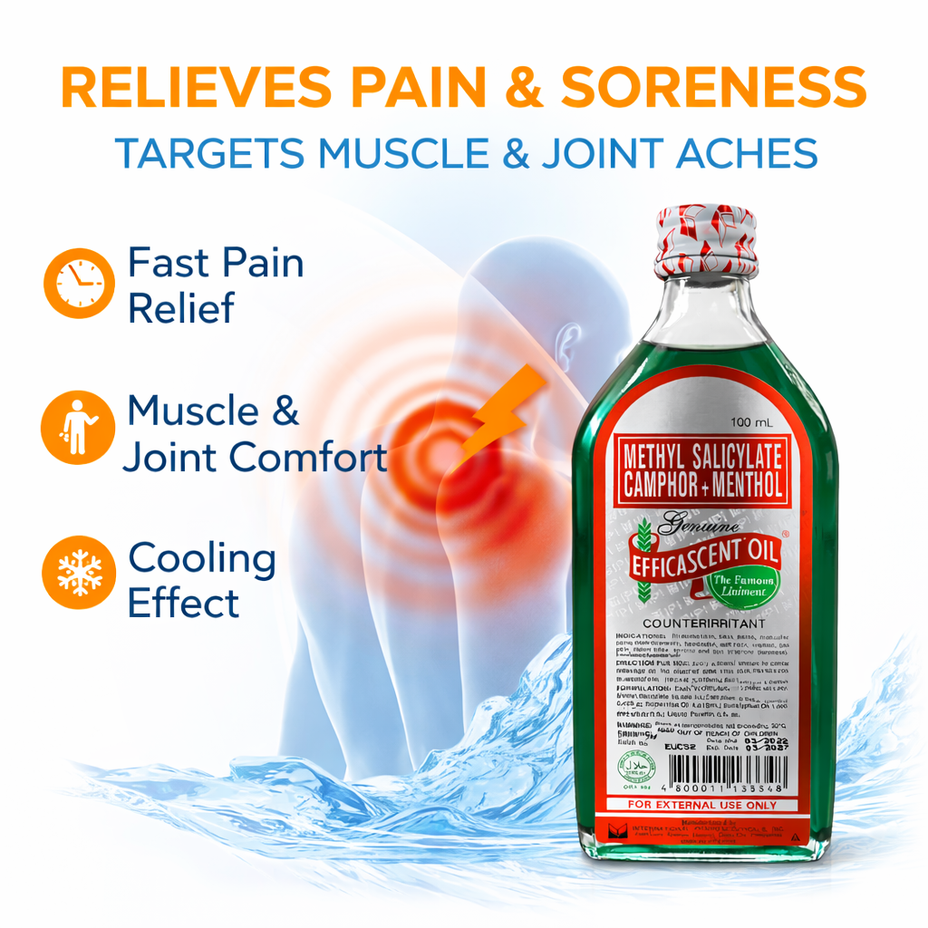 Efficascent Oil Extra Strength 100ml | Fast Pain Relief Oil for Muscle Pain, Joint Pain, Backache, Stiff Neck & Sprains