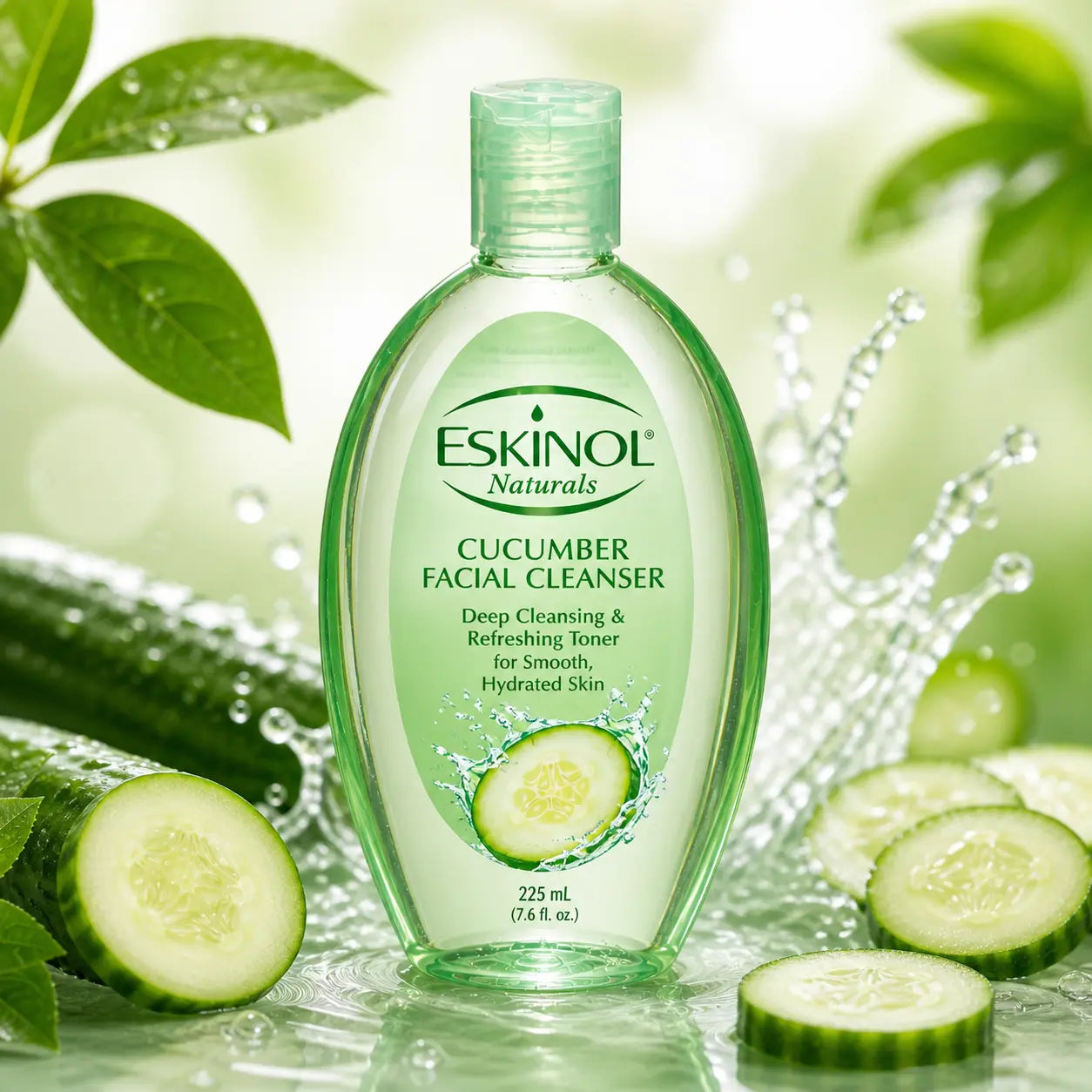 Eskinol Naturals Cucumber Facial Cleanser – Deep Cleansing & Refreshing Toner for Smooth, Hydrated Skin