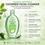 Eskinol Naturals Cucumber Facial Cleanser – Deep Cleansing & Refreshing Toner for Smooth, Hydrated Skin