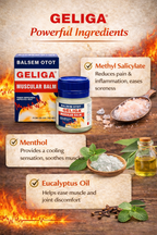 Geliga Muscular Balm 20g | Fast Pain Relief Balm for Muscle Pain, Joint Pain, Backache, Sprains & Stiffness
