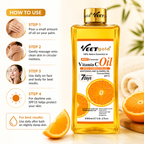 Veetgold Vitamin C Body Corrector Oil 300ml | Whitening & Glowing Oil for Face & Body | Moisturizing Body Oil with SPF15