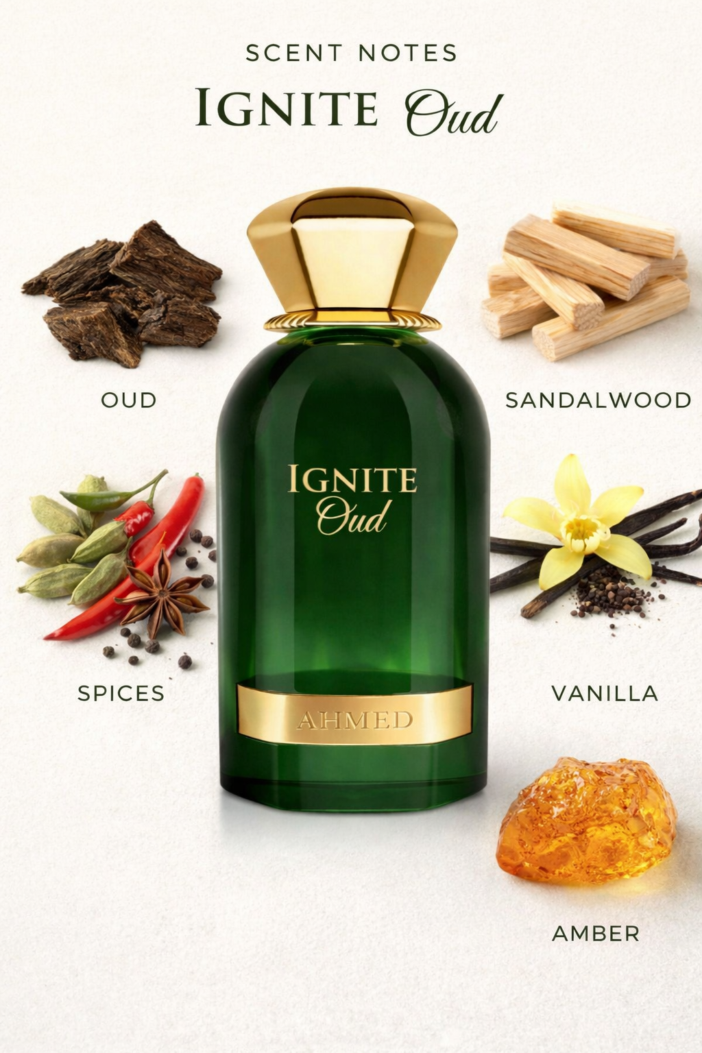 Ahmed Al Maghribi Ignite Oud Eau De Parfum 60 Ml – Luxury Unisex Arabic Oud Perfume | Long Lasting Fragrance