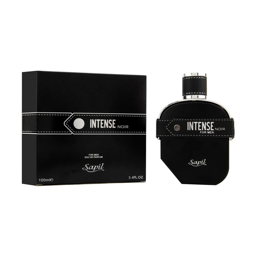 Sapil Intense Noir men's fragrance with fresh citrus accords and warm amber character