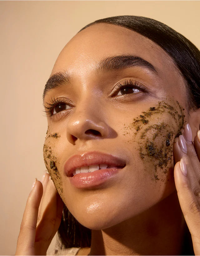 Acure Brightening Facial Scrub 118ml | Sea Kelp & French Green Clay Exfoliating Face Scrub
