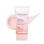 Mary & May Vegan Primer Glow Sun Cream SPF50+ PA++++ 50ml – Hydrating Korean Sunscreen with Natural Glow