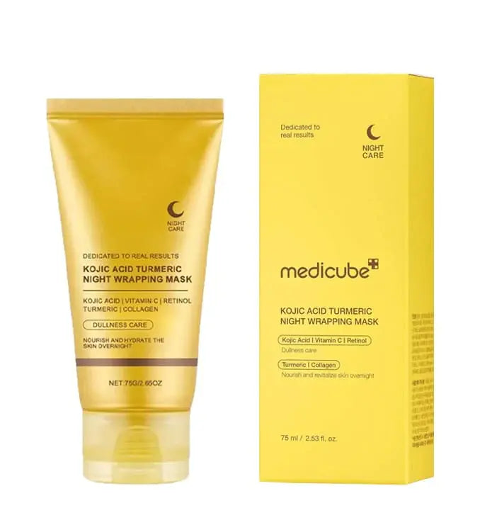 Medicube Kojic Acid Turmeric Overnight Wrapping Mask 75ml – Brightening Korean Sleeping Mask for Dark Spots & Glow