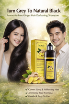 Mokeru Hair Dyeing Shampoo with Ginger Essence – Natural Black Hair Color Shampoo for Grey Hair Coverage