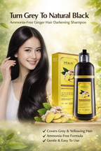 Mokeru Hair Dyeing Shampoo with Ginger Essence – Natural Black Hair Color Shampoo for Grey Hair Coverage