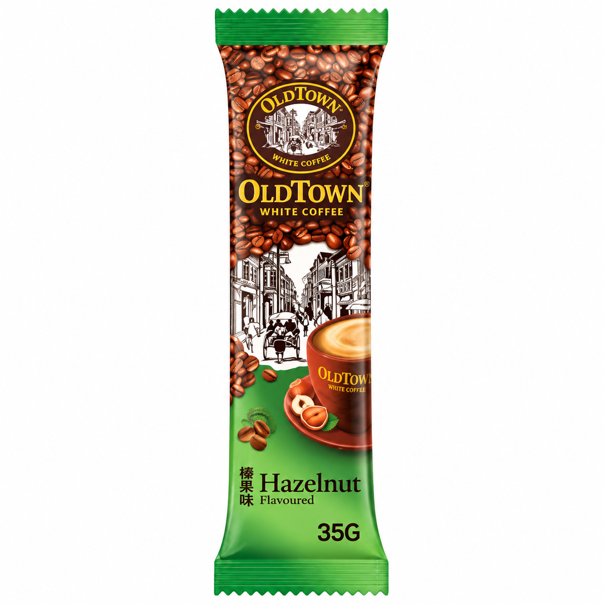 OLDTOWN White Coffee Hazelnut Flavoured – 15 Sticks