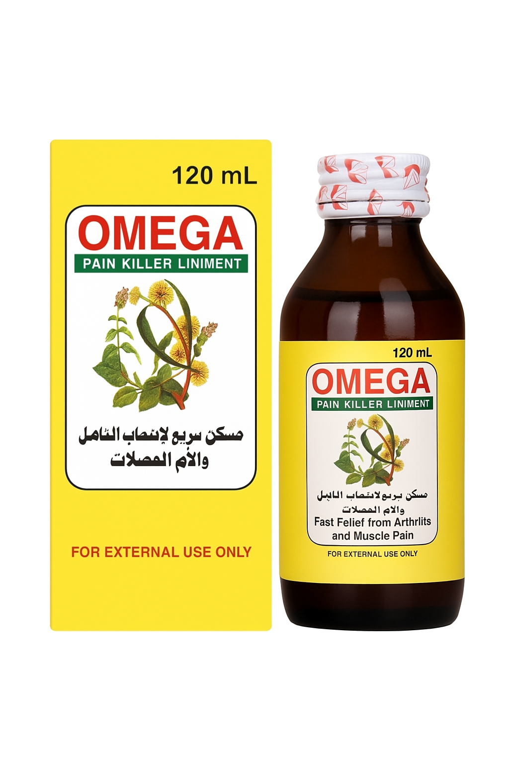 Omega Pain Killer Liniment Oil 120ml | Fast Relief for Muscle Pain, Joint Pain, Backache, Arthritis & Sprains