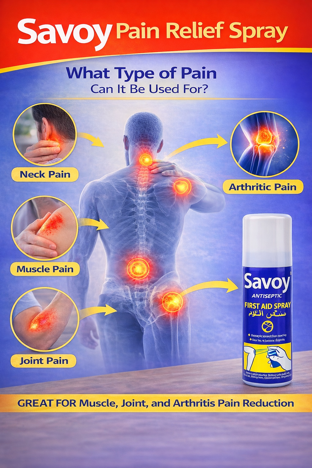 Savoy Antiseptic First Aid Spray 50ml | Antiseptic Spray for Cuts, Scratches, Minor Burns, Scalds & Wound Care