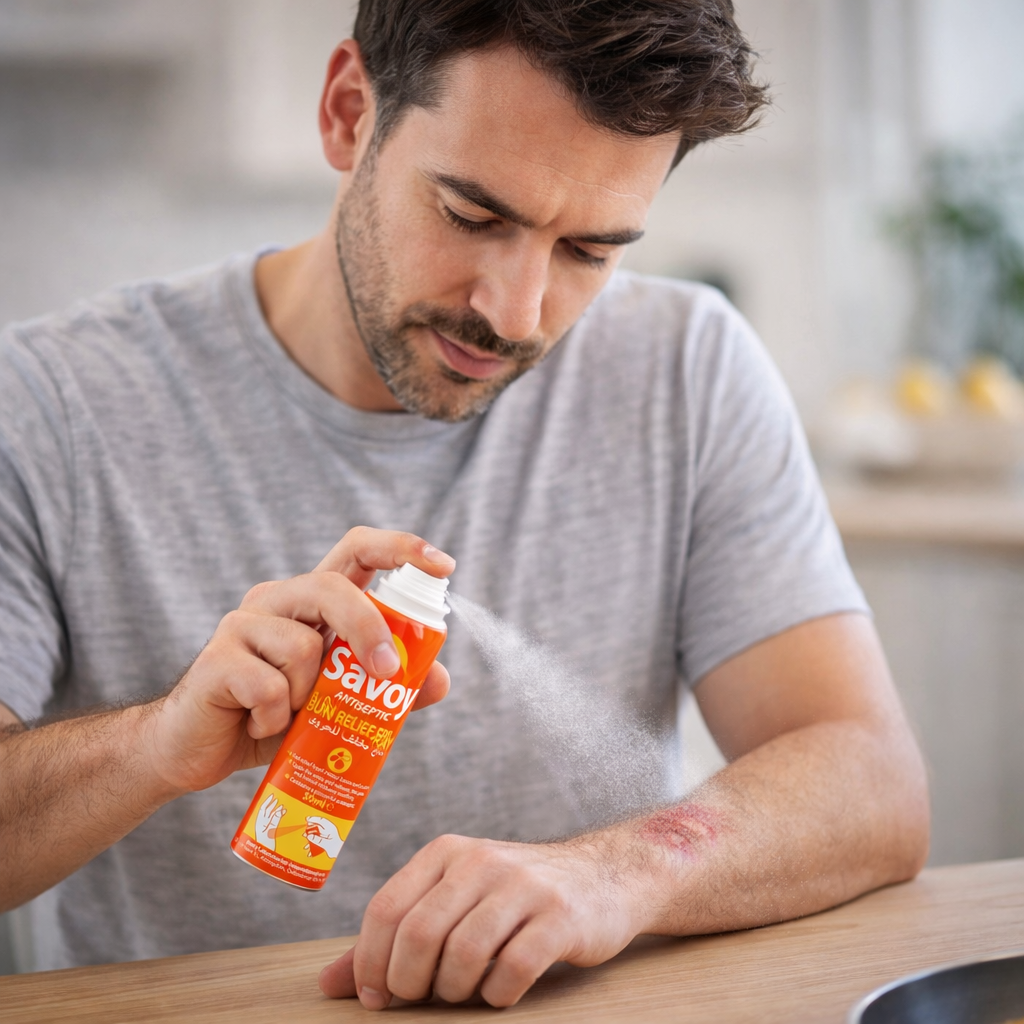 Savoy Burn Relief Spray 50ml | Fast Cooling Antiseptic Spray for Minor Burns, Scalds & Sunburn Relief