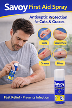 Savoy Antiseptic First Aid Spray 50ml | Antiseptic Spray for Cuts, Scratches, Minor Burns, Scalds & Wound Care
