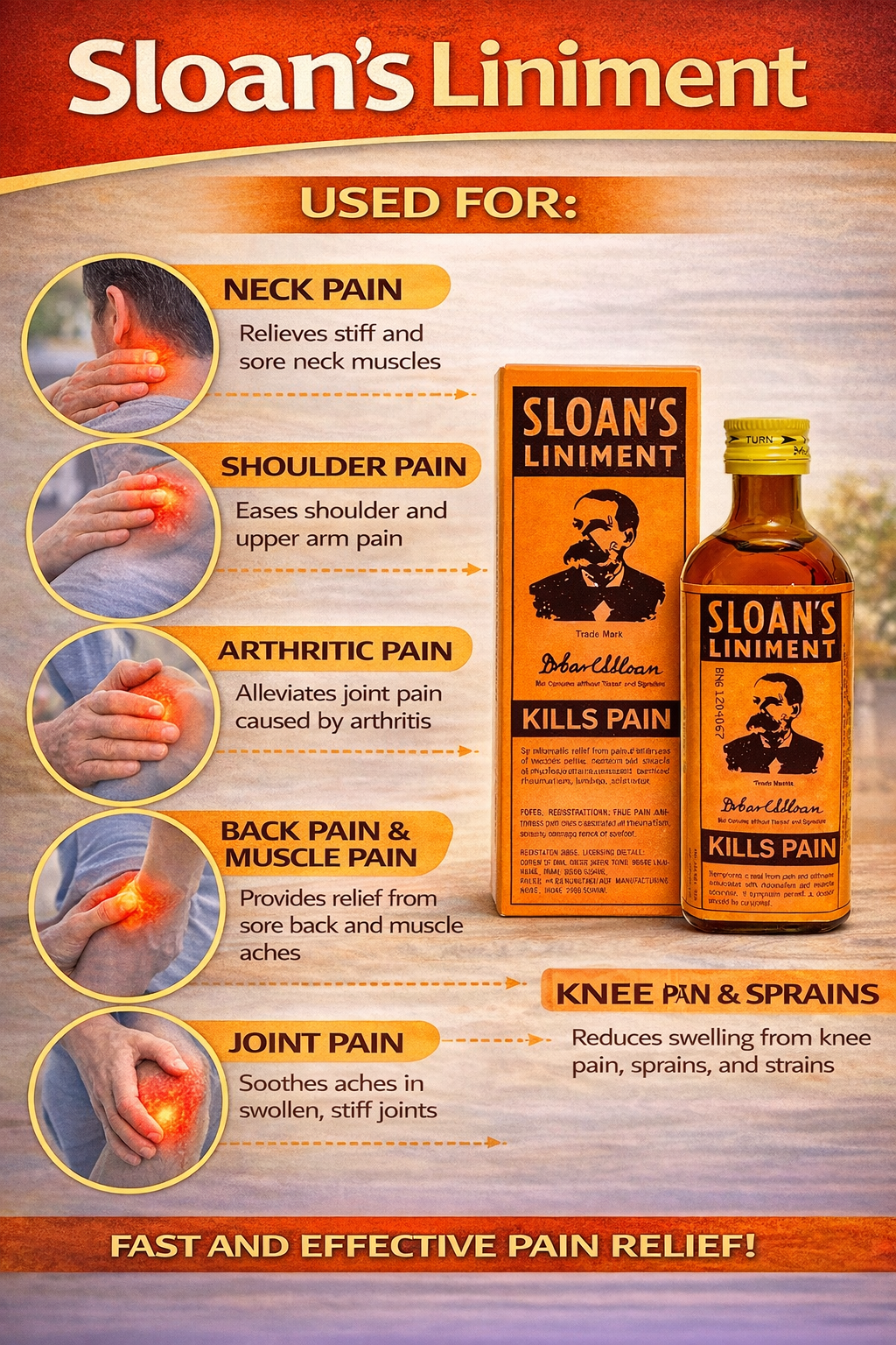 Sloan's Pain Relief Liniment Oil 71ml | Fast Relief for Joint Pain, Muscle Pain, Backache, Sprains & Arthritis