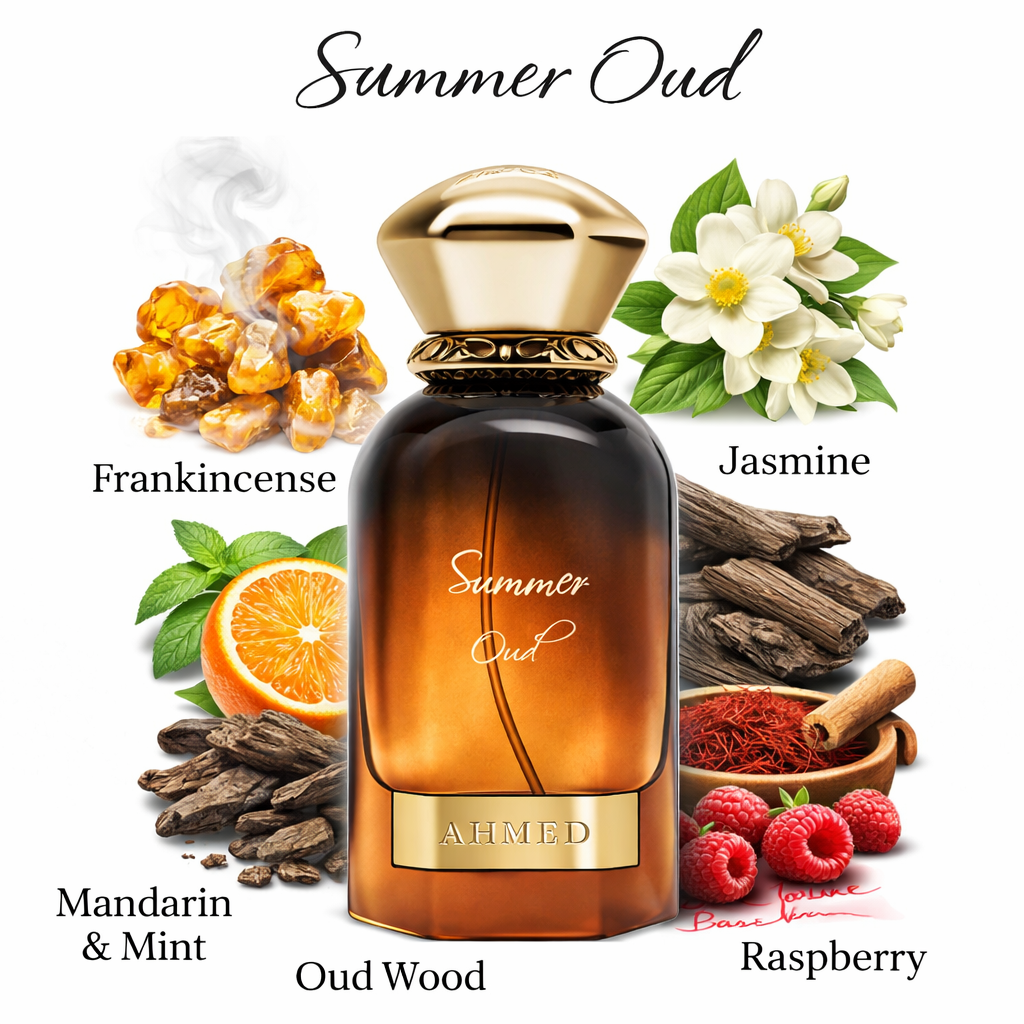 Ahmed Al Maghribi Summer Oud Eau De Parfum 60ml – Fresh Unisex Arabic Oud Perfume | Long Lasting Summer Fragrance