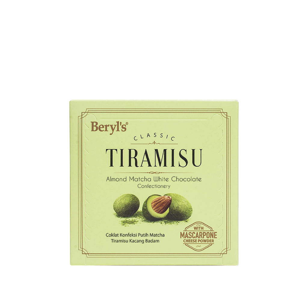 Beryl's Classic Tiramisu Almond Matcha White Chocolate Confectionery 50g | Imported Malaysian Chocolate