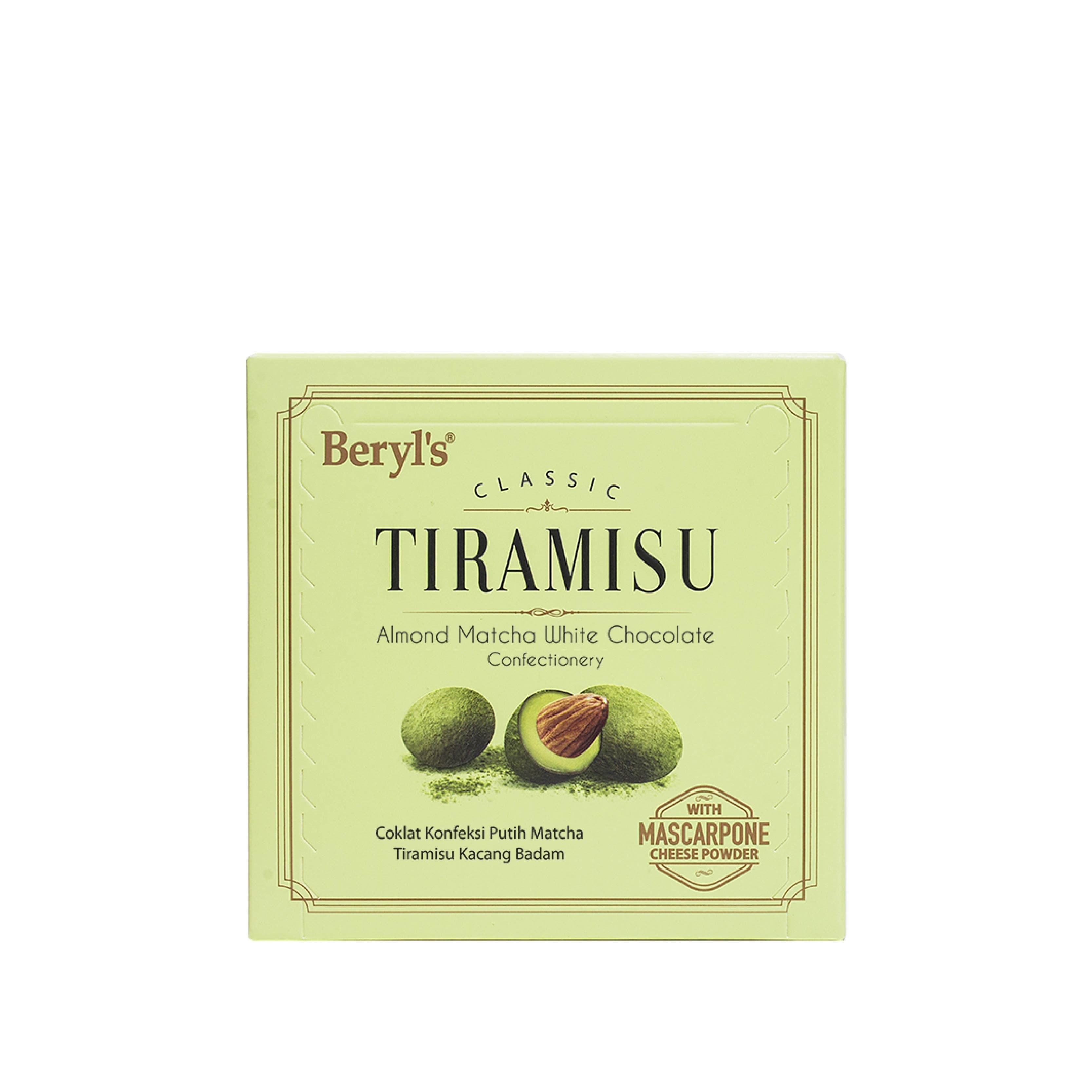 Beryl's Classic Tiramisu Almond Matcha White Chocolate Confectionery 50g | Imported Malaysian Chocolate