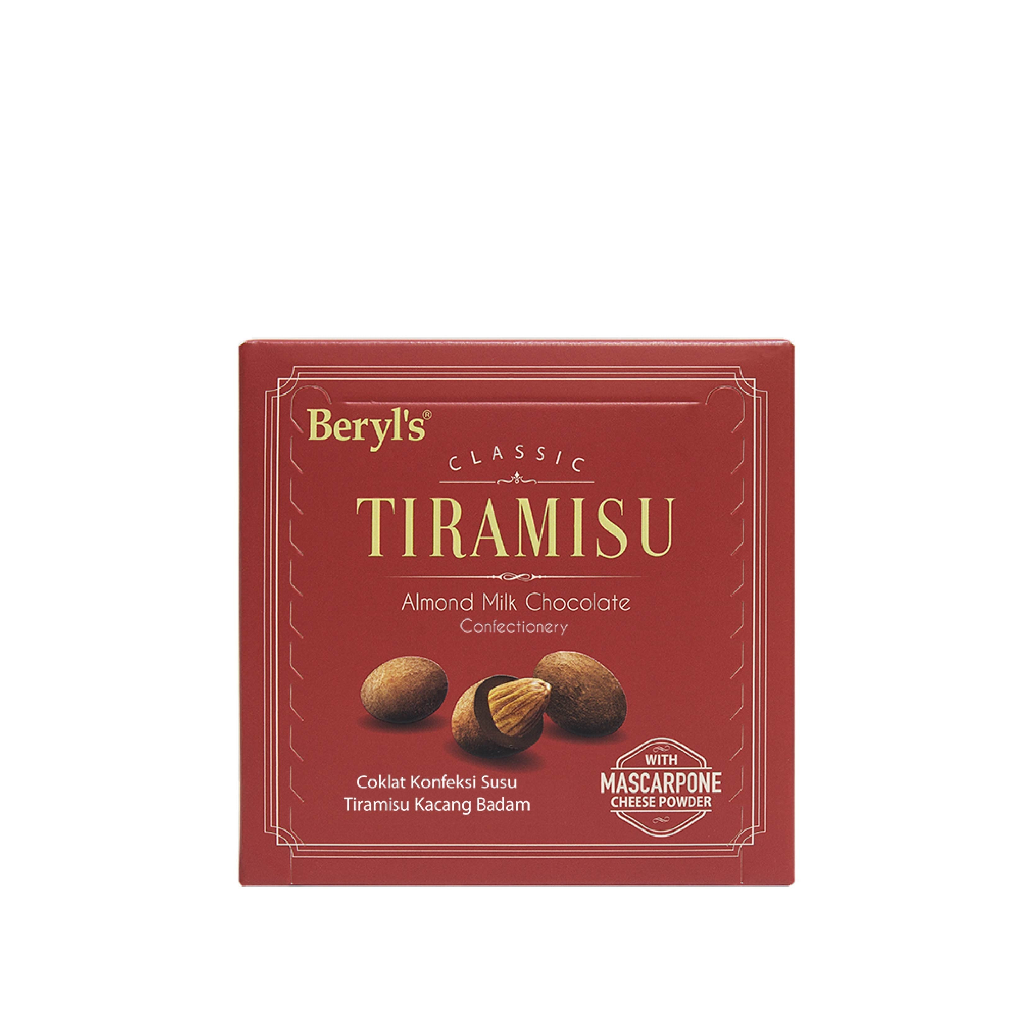 Beryl's Classic Tiramisu Almond Milk Chocolate Confectionery 65g | Imported Malaysian Chocolate