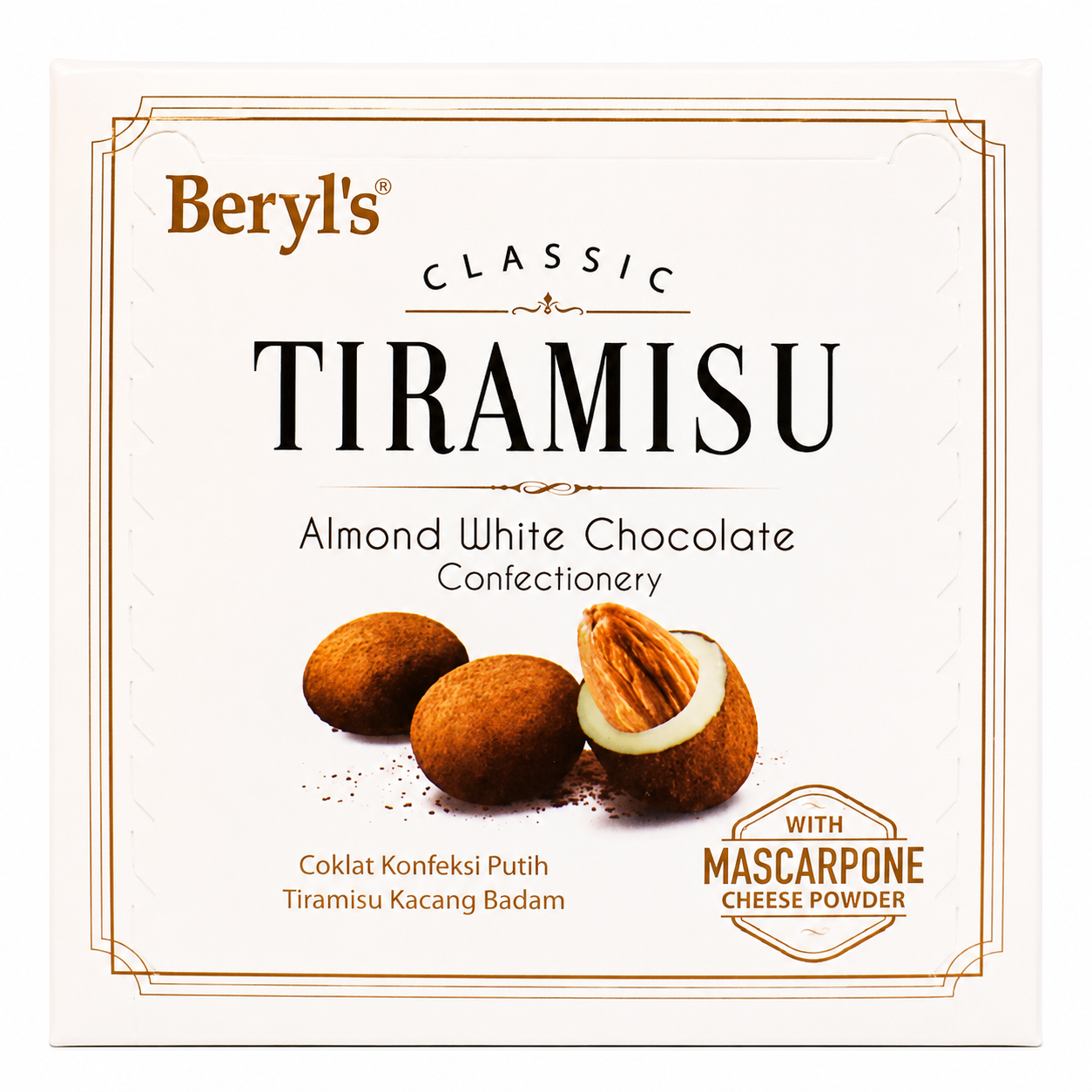 Beryl's Classic Tiramisu Almond White Chocolate Confectionery 65g | Imported Malaysian Chocolate