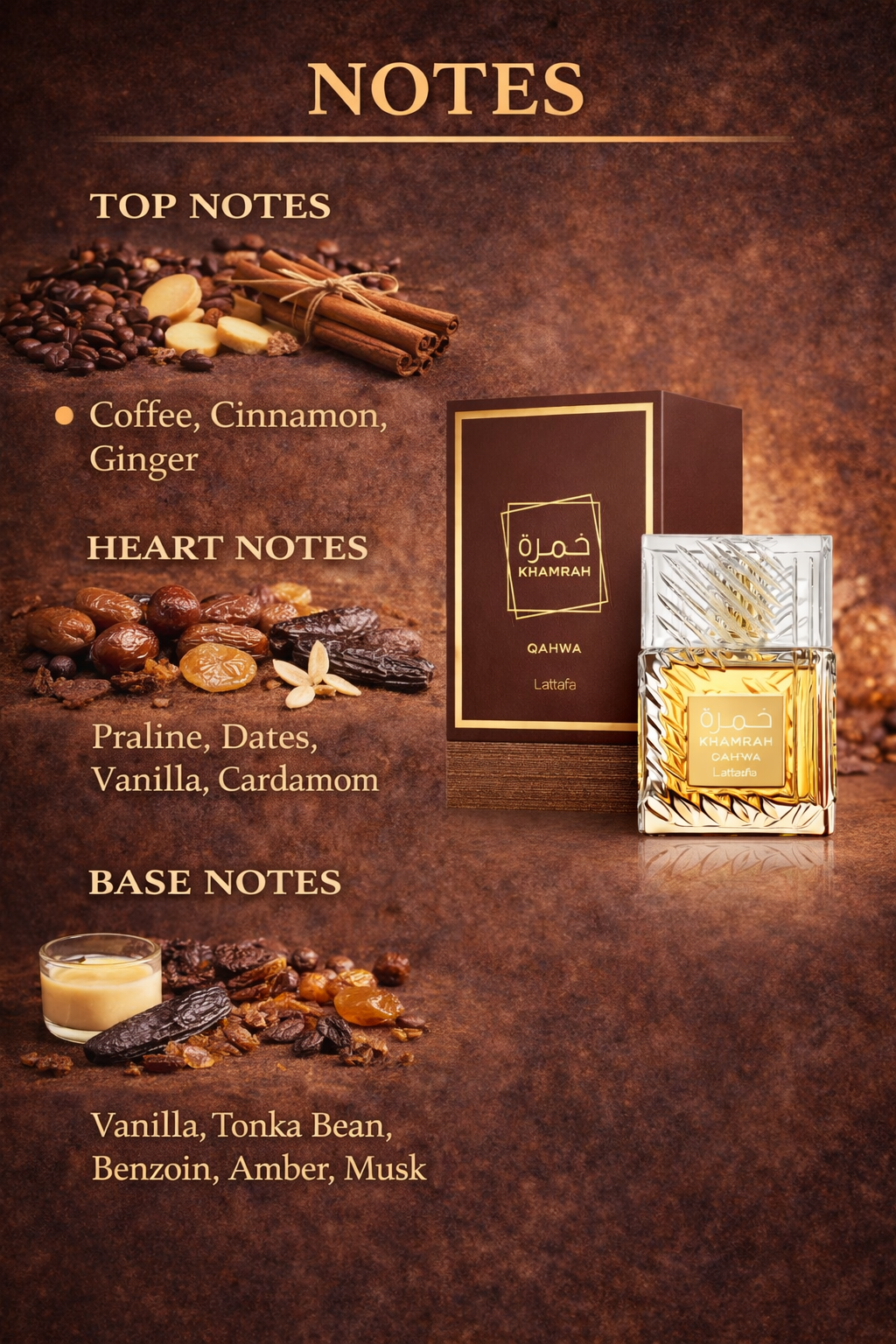 Lattafa Khamrah Qahwa Eau de Parfum 100ml – Coffee Vanilla Arabic Perfume for Men & Women