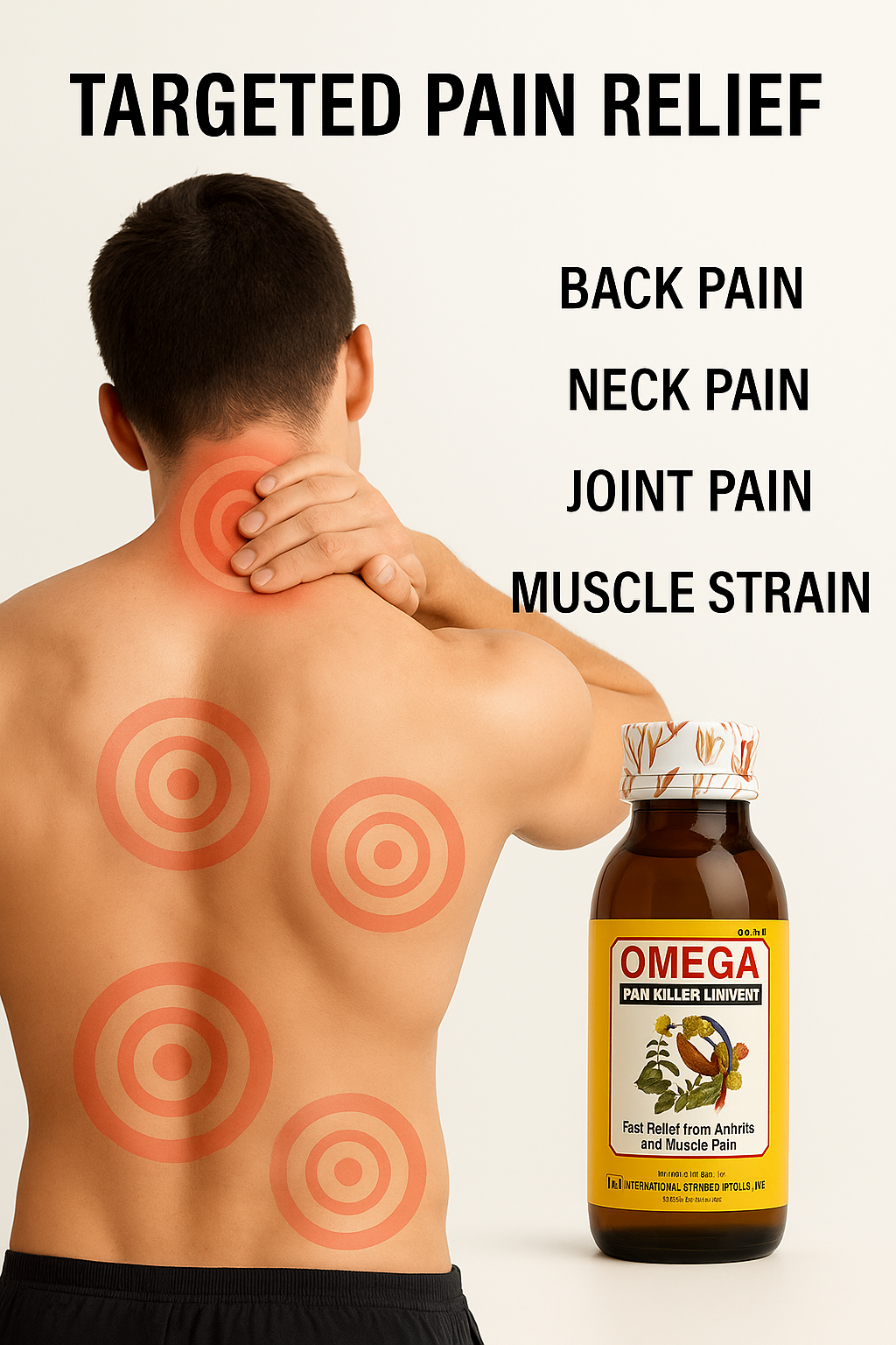 Omega Pain Killer Liniment Oil 60ml | Fast Relief for Muscle Pain, Joint Pain, Backache, Arthritis & Sprains