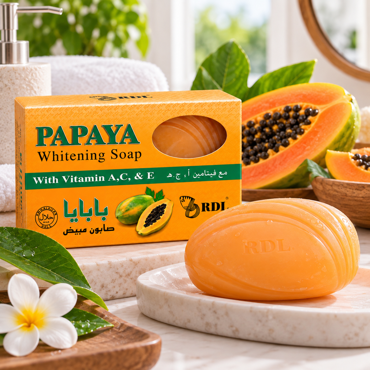 RDL Papaya Whitening Soap with Vitamin A, C & E